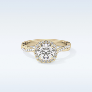 1.03 CT Halo & Pave Engagement Ring Featuring Round Moissanite