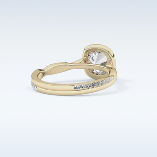 1.03 CT Halo & Pave Engagement Ring Featuring Round Moissanite