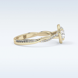 1.03 CT Halo & Pave Engagement Ring Featuring Round Moissanite
