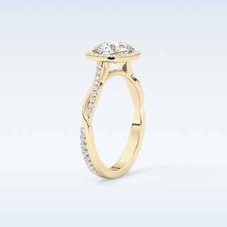 1.03 CT Halo & Pave Engagement Ring Featuring Round Moissanite