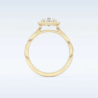 1.03 CT Halo & Pave Engagement Ring Featuring Round Moissanite