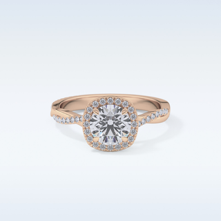 1.03 CT Halo & Pave Engagement Ring Featuring Round Moissanite