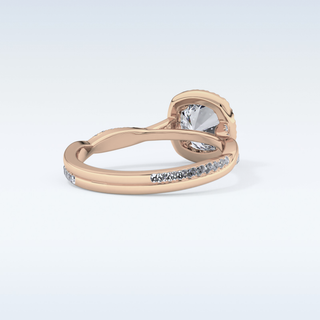 1.03 CT Halo & Pave Engagement Ring Featuring Round Moissanite