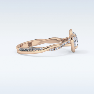 1.03 CT Halo & Pave Engagement Ring Featuring Round Moissanite