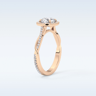 1.03 CT Halo & Pave Engagement Ring Featuring Round Moissanite