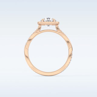 1.03 CT Halo & Pave Engagement Ring Featuring Round Moissanite