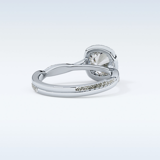 1.03 CT Halo & Pave Engagement Ring Featuring Round Moissanite