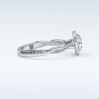 1.03 CT Halo & Pave Engagement Ring Featuring Round Moissanite
