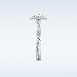1.03 CT Halo & Pave Engagement Ring Featuring Round Moissanite