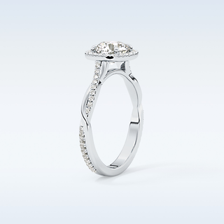 1.03 CT Halo & Pave Engagement Ring Featuring Round Moissanite
