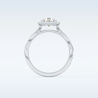 1.03 CT Halo & Pave Engagement Ring Featuring Round Moissanite