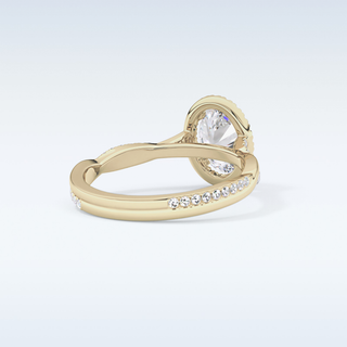 0.83 CT Halo & Pave Engagement Ring Featuring Oval Moissanite