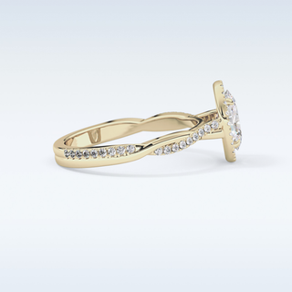 0.83 CT Halo & Pave Engagement Ring Featuring Oval Moissanite