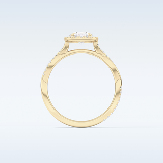 0.83 CT Halo & Pave Engagement Ring Featuring Oval Moissanite