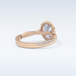 0.83 CT Halo & Pave Engagement Ring Featuring Oval Moissanite