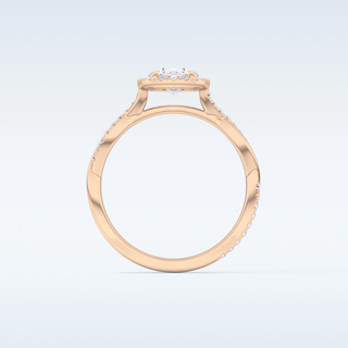 0.83 CT Halo & Pave Engagement Ring Featuring Oval Moissanite