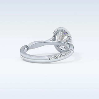 0.83 CT Halo & Pave Engagement Ring Featuring Oval Moissanite