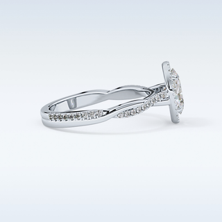0.83 CT Halo & Pave Engagement Ring Featuring Oval Moissanite