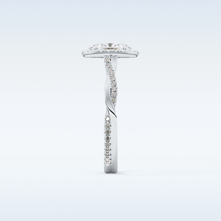 0.83 CT Halo & Pave Engagement Ring Featuring Oval Moissanite