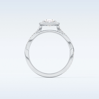 0.83 CT Halo & Pave Engagement Ring Featuring Oval Moissanite