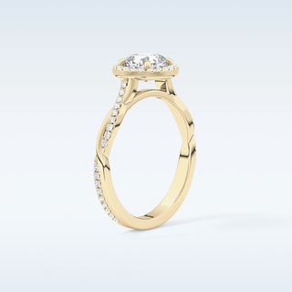 0.86 CT Halo & Pave Engagement Ring Featuring Cushion Moissanite