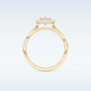 0.86 CT Halo & Pave Engagement Ring Featuring Cushion Moissanite