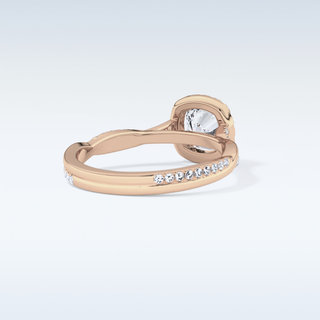 0.86 CT Halo & Pave Engagement Ring Featuring Cushion Moissanite