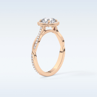 0.86 CT Halo & Pave Engagement Ring Featuring Cushion Moissanite