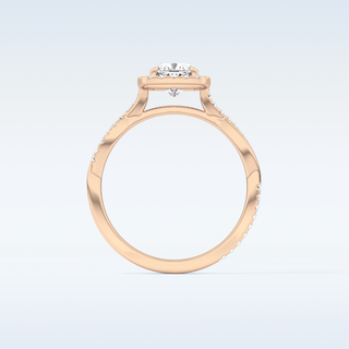 0.86 CT Halo & Pave Engagement Ring Featuring Cushion Moissanite