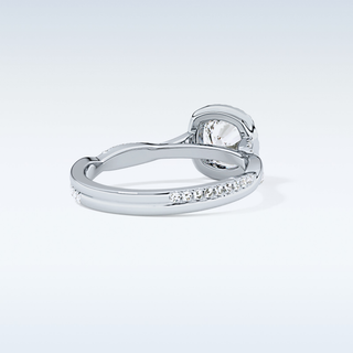 0.86 CT Halo & Pave Engagement Ring Featuring Cushion Moissanite