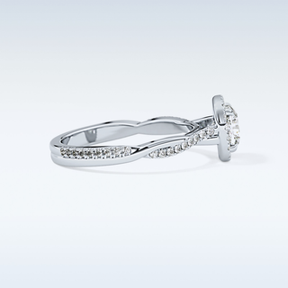 0.86 CT Halo & Pave Engagement Ring Featuring Cushion Moissanite