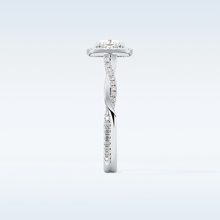 0.86 CT Halo & Pave Engagement Ring Featuring Cushion Moissanite