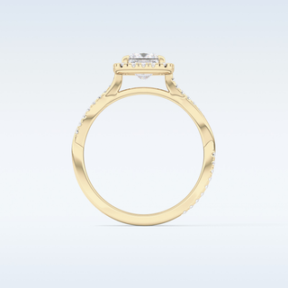 0.78 CT Halo & Pave Engagement Ring Featuring Princess Moissanite