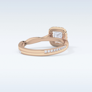 0.78 CT Halo & Pave Engagement Ring Featuring Princess Moissanite
