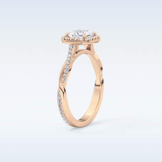 0.78 CT Halo & Pave Engagement Ring Featuring Princess Moissanite