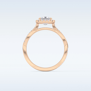 0.78 CT Halo & Pave Engagement Ring Featuring Princess Moissanite