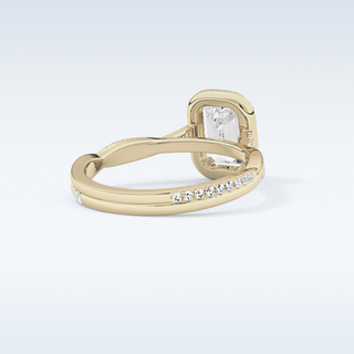 1.02 CT Halo & Pave Engagement Ring Featuring Emerald Moissanite