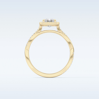 1.02 CT Halo & Pave Engagement Ring Featuring Emerald Moissanite