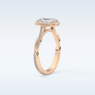 1.02 CT Halo & Pave Engagement Ring Featuring Emerald Moissanite