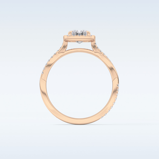 1.02 CT Halo & Pave Engagement Ring Featuring Emerald Moissanite
