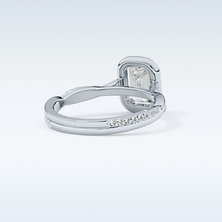1.02 CT Halo & Pave Engagement Ring Featuring Emerald Moissanite