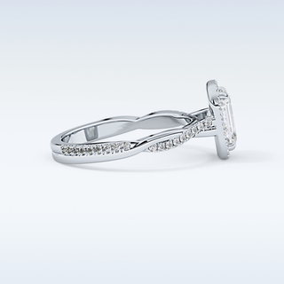 1.02 CT Halo & Pave Engagement Ring Featuring Emerald Moissanite