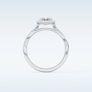 1.02 CT Halo & Pave Engagement Ring Featuring Emerald Moissanite