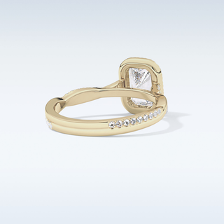 1.21 CT Halo & Pave Engagement Ring Featuring Radiant Moissanite