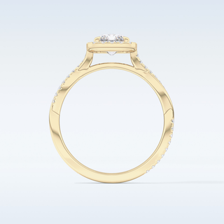 1.21 CT Halo & Pave Engagement Ring Featuring Radiant Moissanite