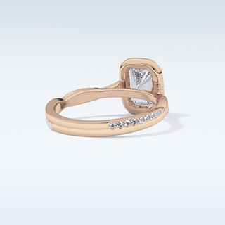 1.21 CT Halo & Pave Engagement Ring Featuring Radiant Moissanite