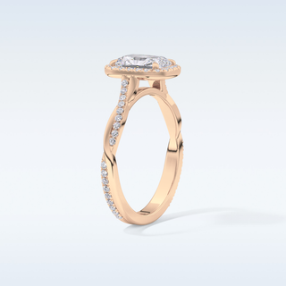 1.21 CT Halo & Pave Engagement Ring Featuring Radiant Moissanite