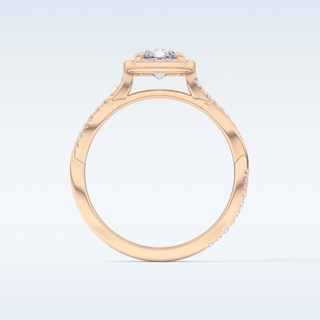 1.21 CT Halo & Pave Engagement Ring Featuring Radiant Moissanite