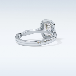 1.21 CT Halo & Pave Engagement Ring Featuring Radiant Moissanite