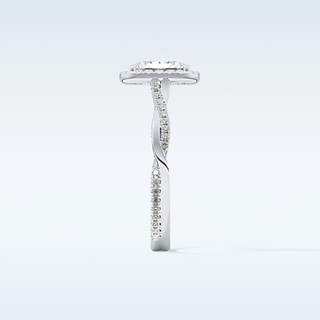 1.21 CT Halo & Pave Engagement Ring Featuring Radiant Moissanite